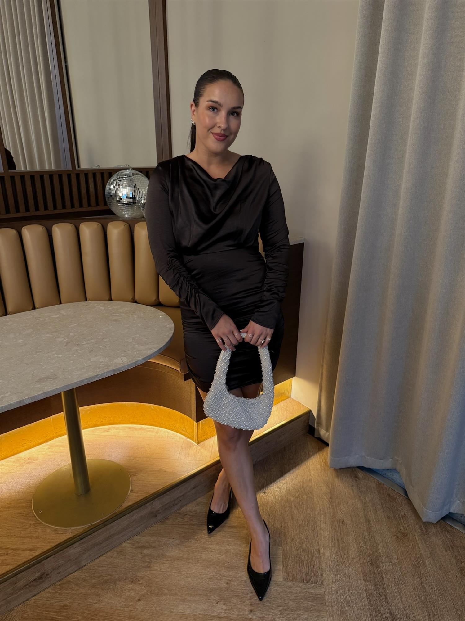 AWBea LS Cowl Neck Short Dress