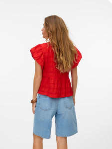 VMErma S/S Button Top Wvn SB3