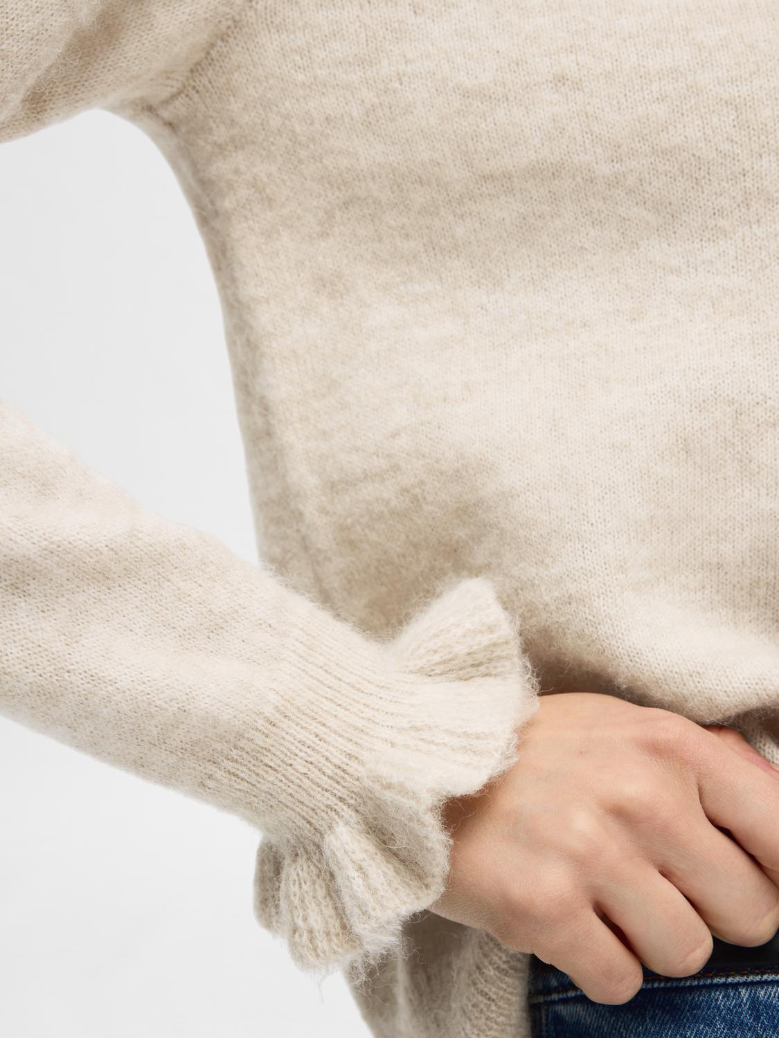 SLFLulu LS Knit Frill Cuff O-Neck NOOS