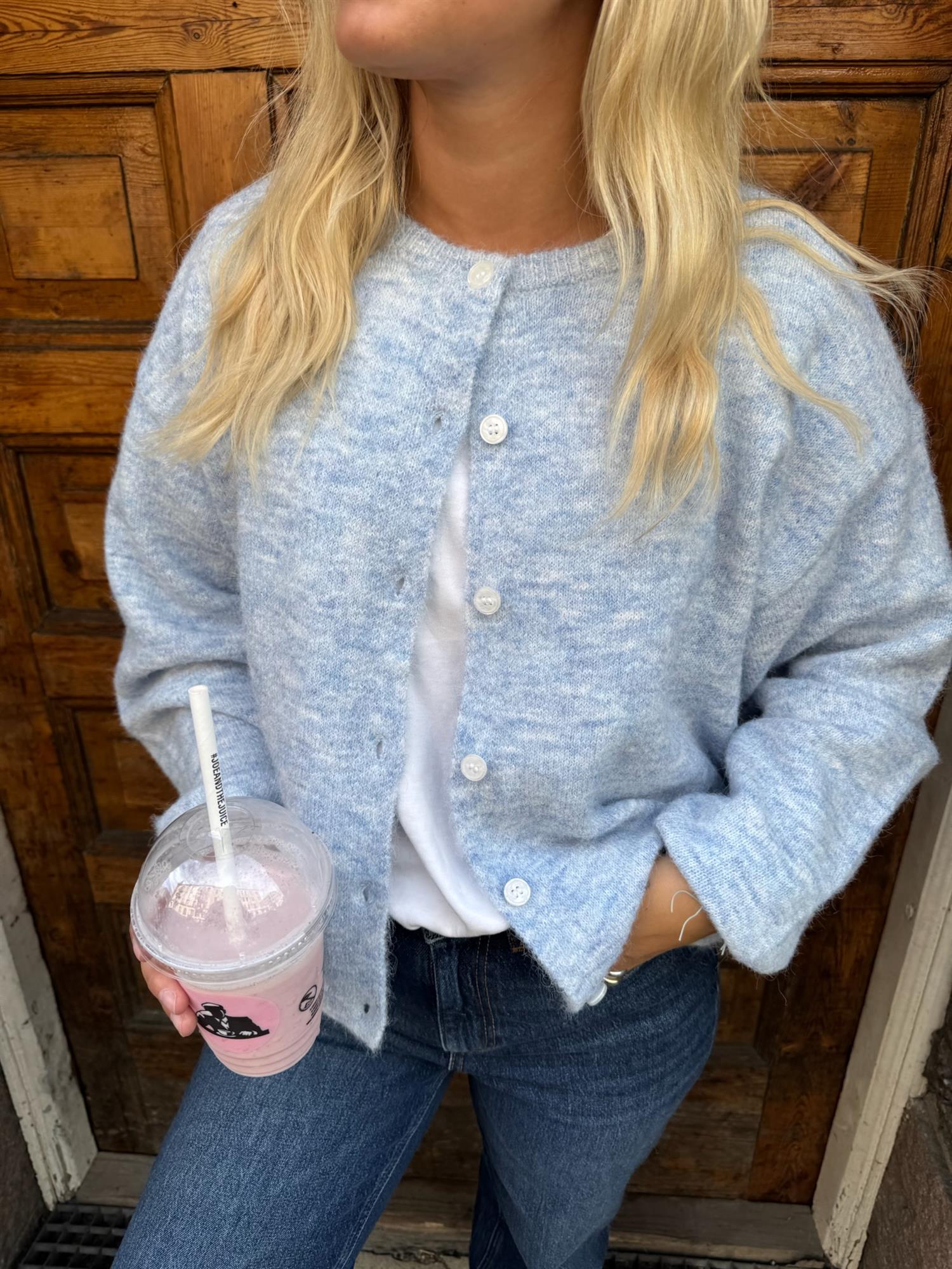 VMHope LS O-Neck Button Cardigan SB