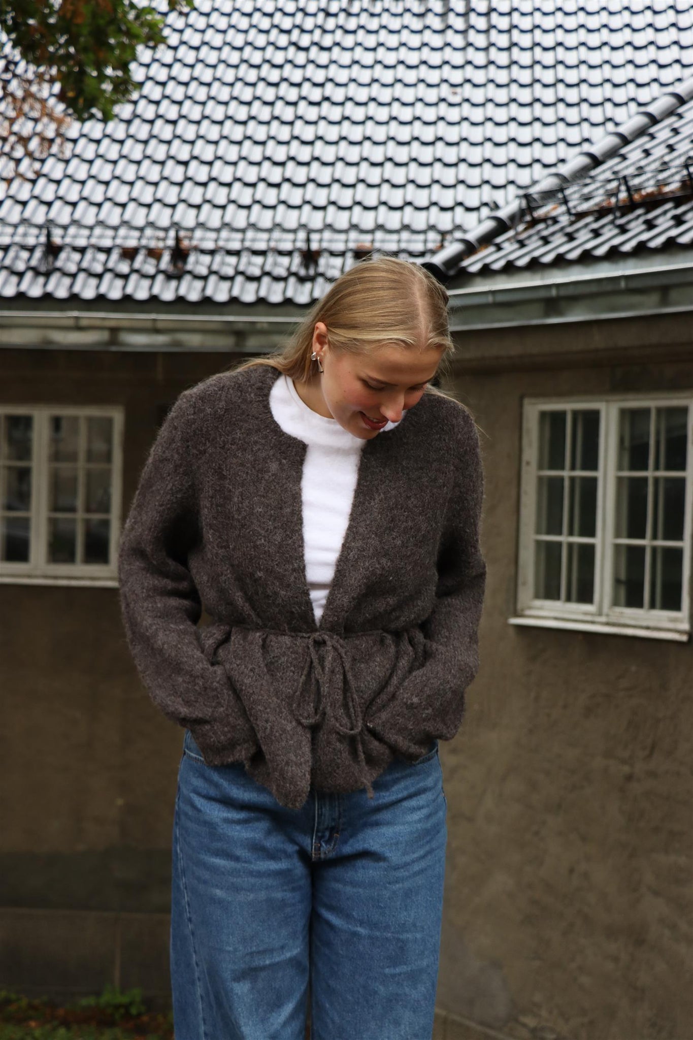 VMAgnes LS O-Neck Tie Cardigan EXP