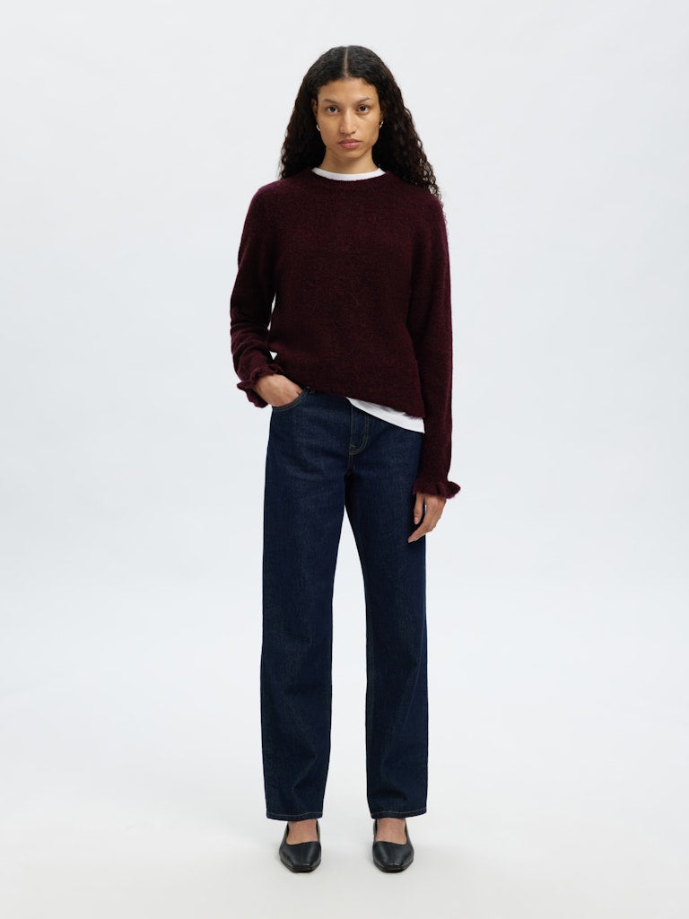 SLFLulu LS Knit Frill Cuff O-Neck NOOS