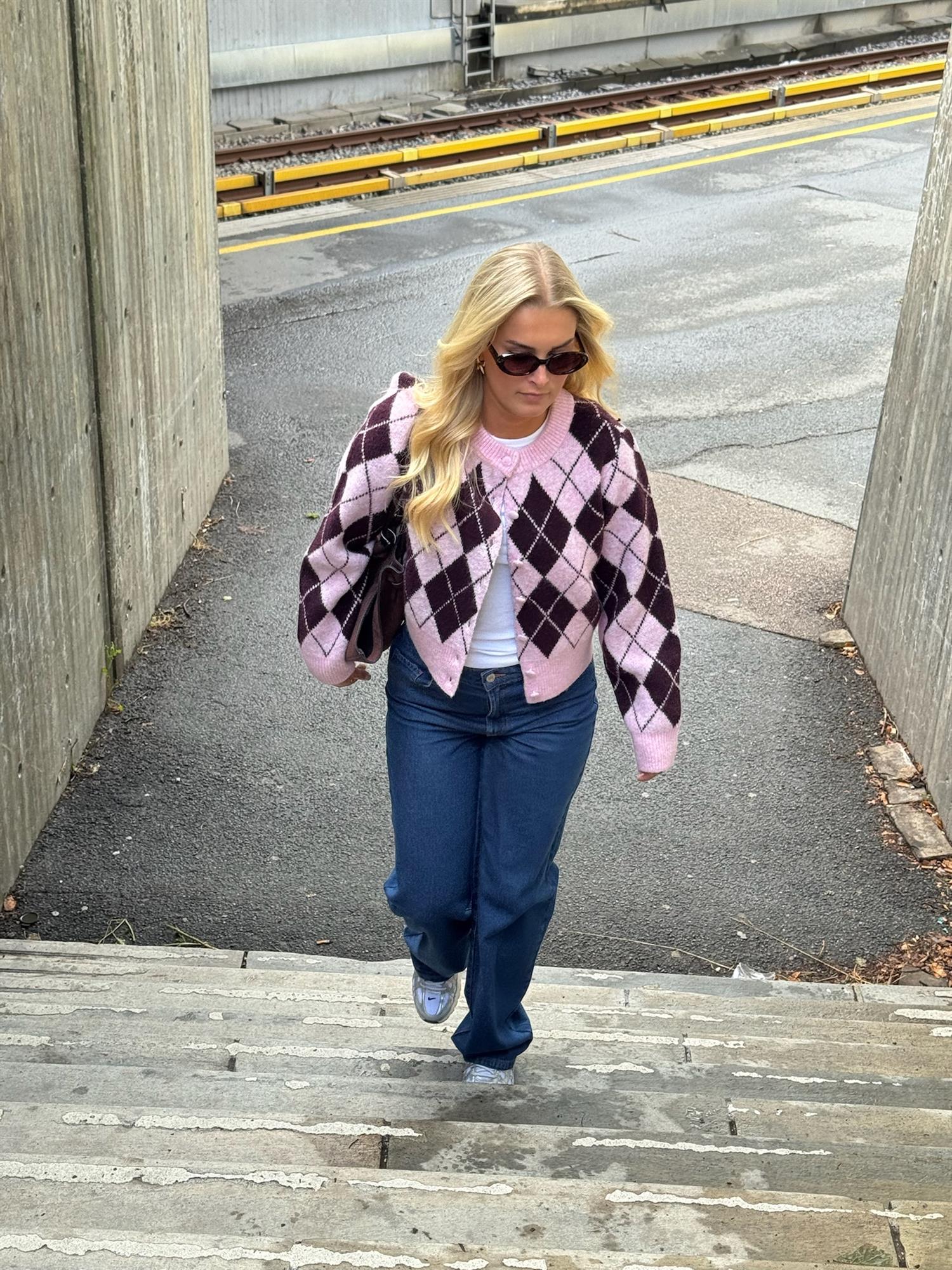 VMhaia Ls O-Neck Argyle Cardigan SB