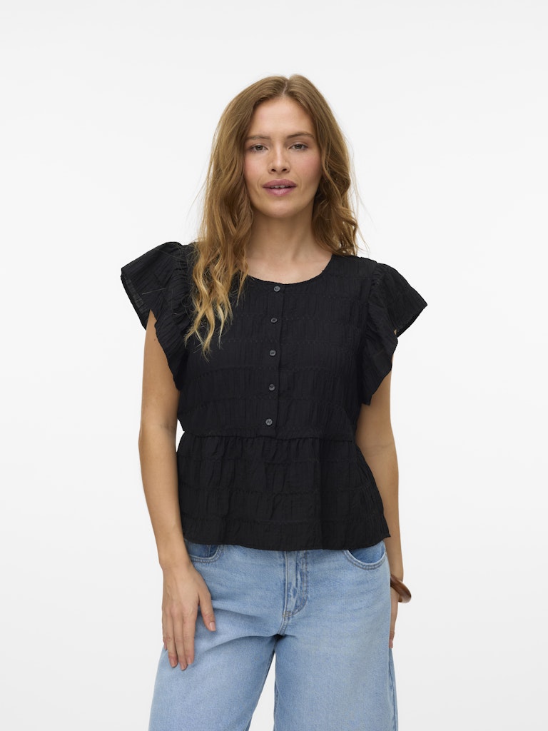 VMErma S/S Button Top Wvn SB3