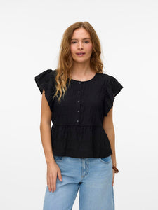 VMErma S/S Button Top Wvn SB3