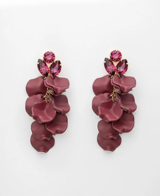 Leaf Big Stone Earrings
