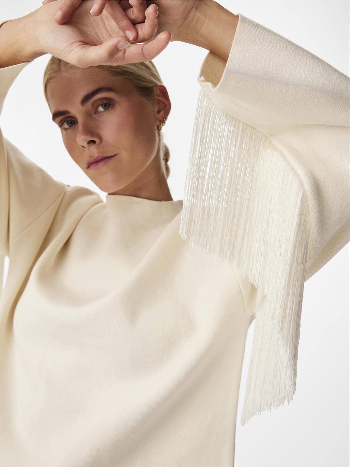 YASFringa Ls O-Neck Knit Pullover