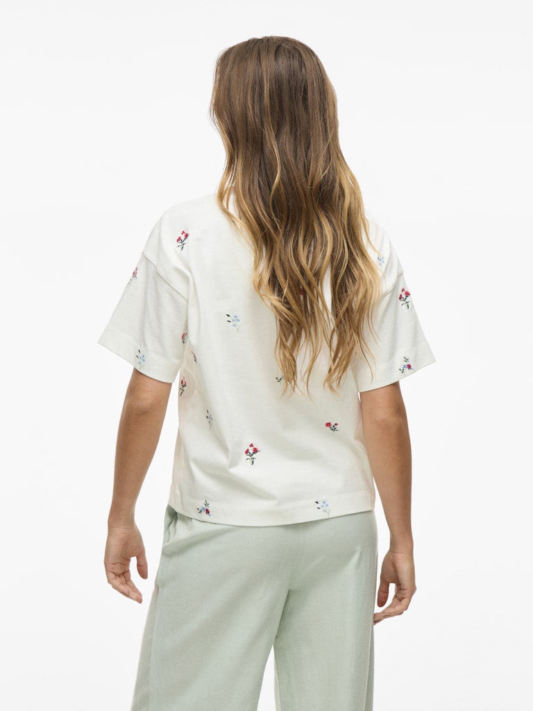 VIMonie Flower Emb S/S O-Neck