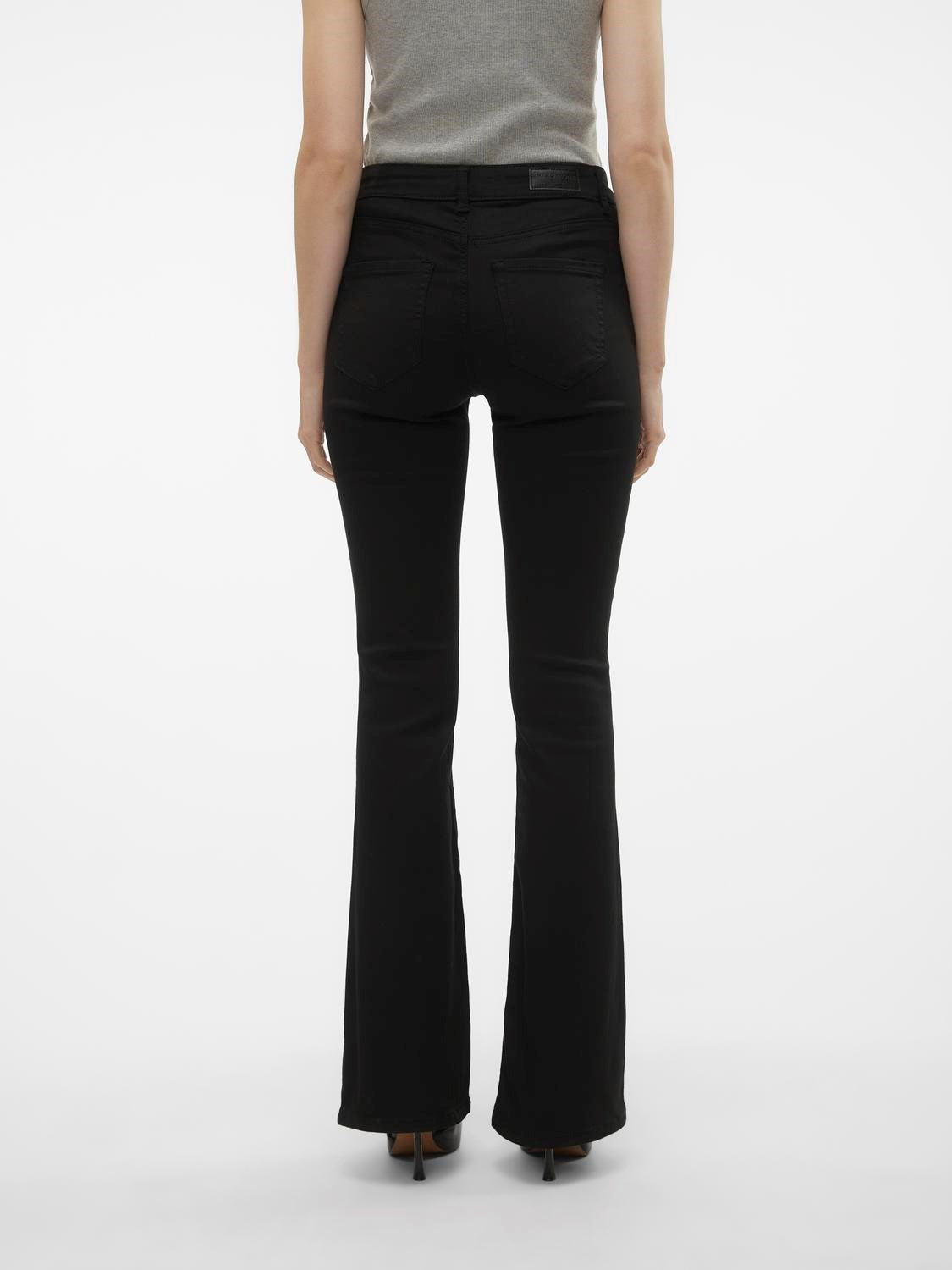 SVART VERO MODA VMFLASH FLARED JEANS