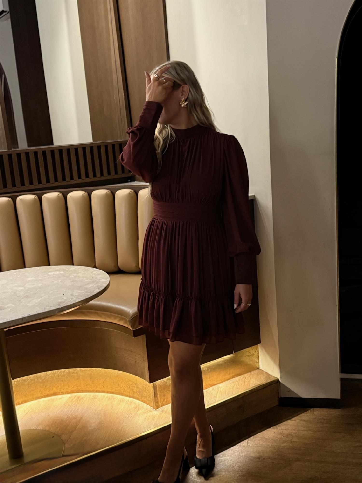 AWBirdia LS High Neck Short Dress