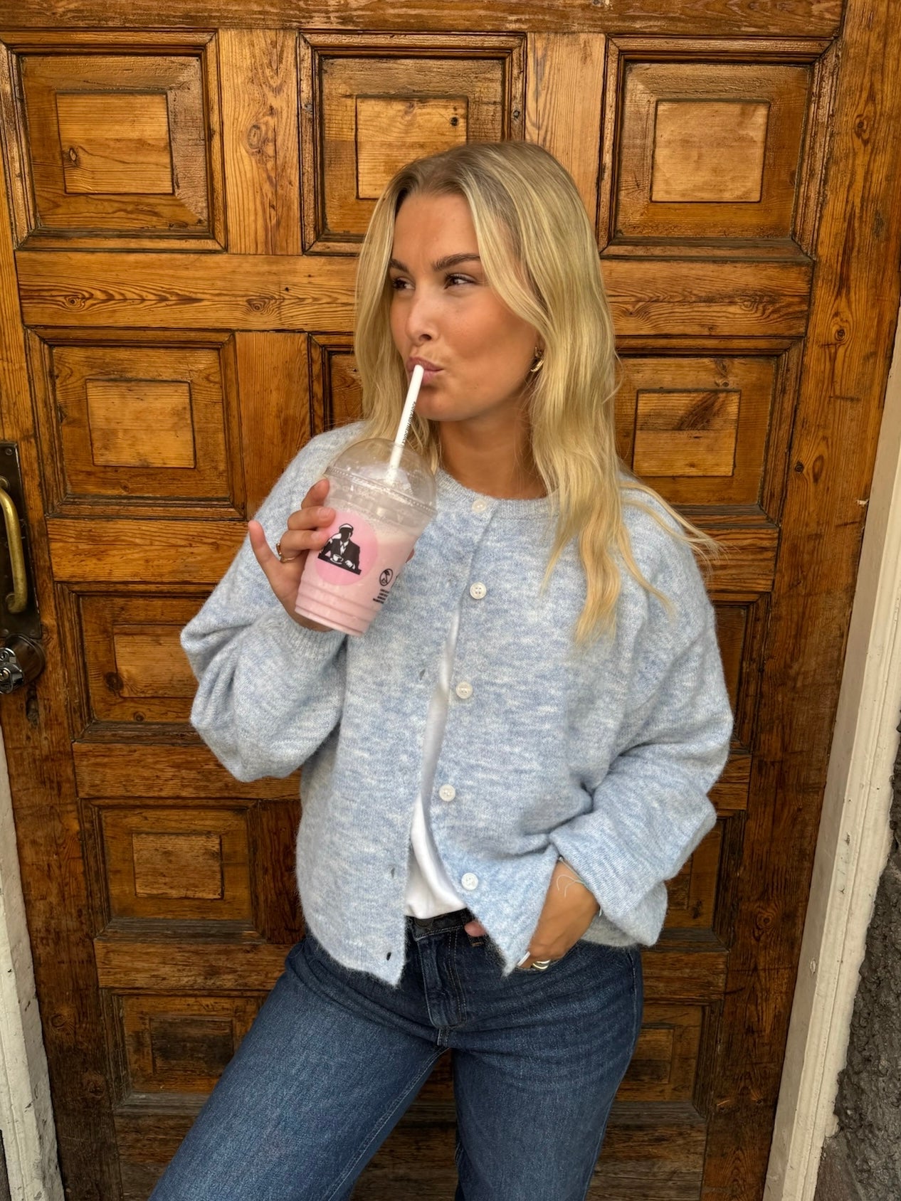 VMHope LS O-Neck Button Cardigan SB