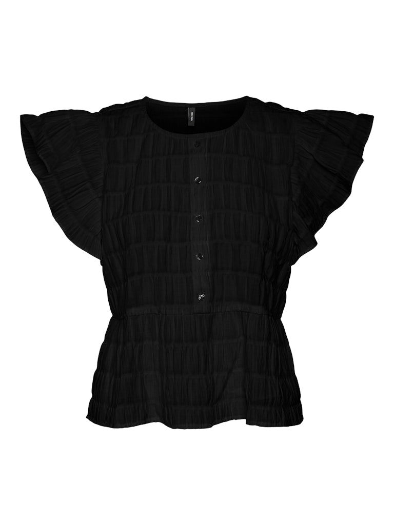 VMErma S/S Button Top Wvn SB3