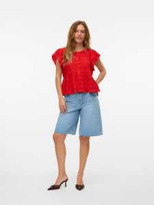 VMErma S/S Button Top Wvn SB3