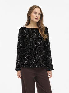VIFaith Boat Neck LS Sequin Top/1