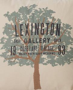 BEIGE LEXINGTON TREE LOGO LINEN/COTTON PILLOW PUTETREKK