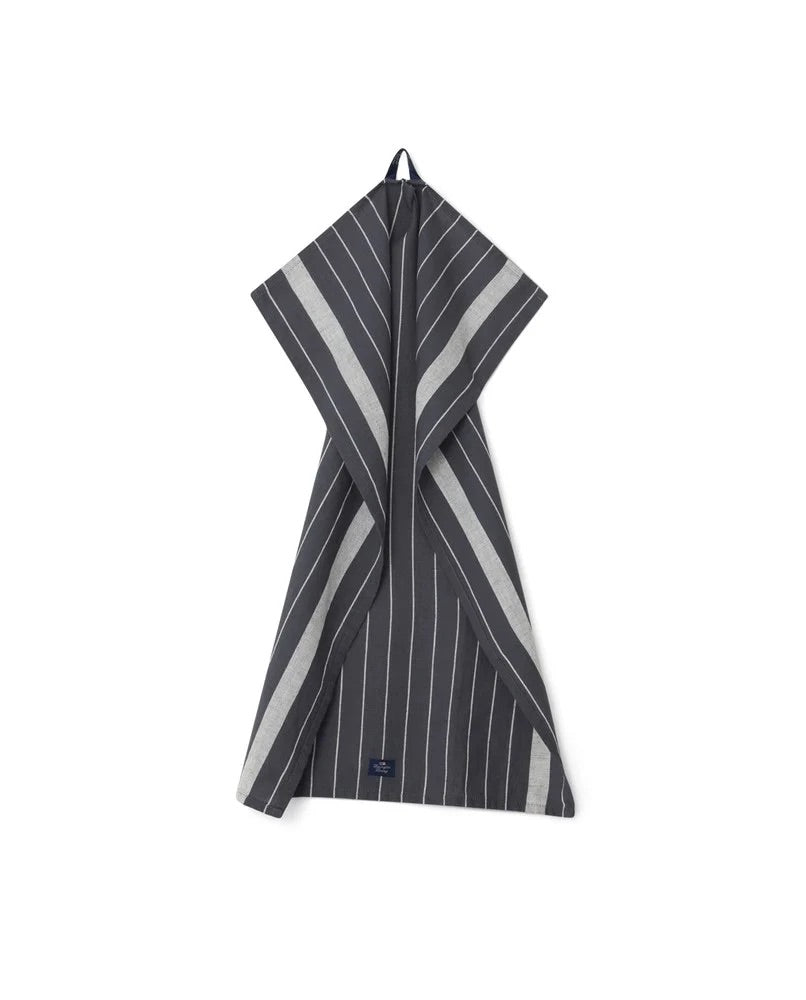 GRÅ HVIT LEXINGTON COTTON/LINEN STRIPED KITCHEN TOWEL KJØKKENHÅNDKLE