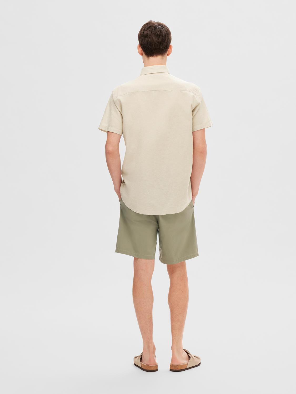 SLHREGNEW-LINEN SHIRT SS CLASSIC NOOS