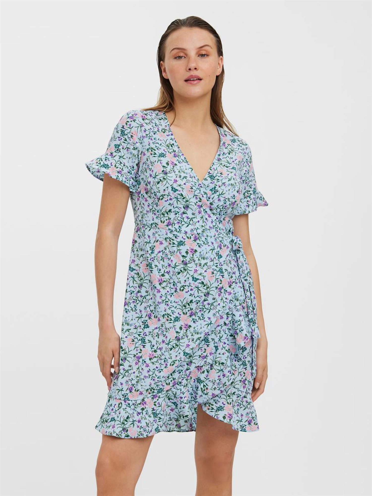 VMHENNA 2/4 WRAP FRILL DRESS