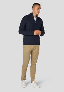 MARINEBLÅ CLEAN CUT COPENHAGEN LAURITZ ZIP GENSER